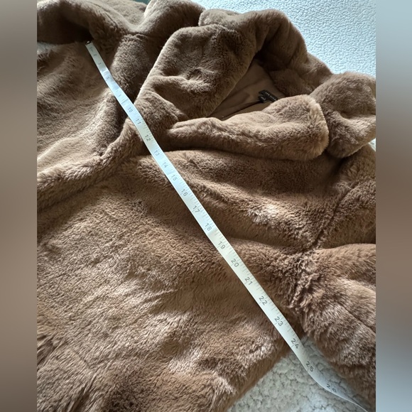 Ann Taylor Brown Faux Fur Coat Size L - Picture 7 of 11